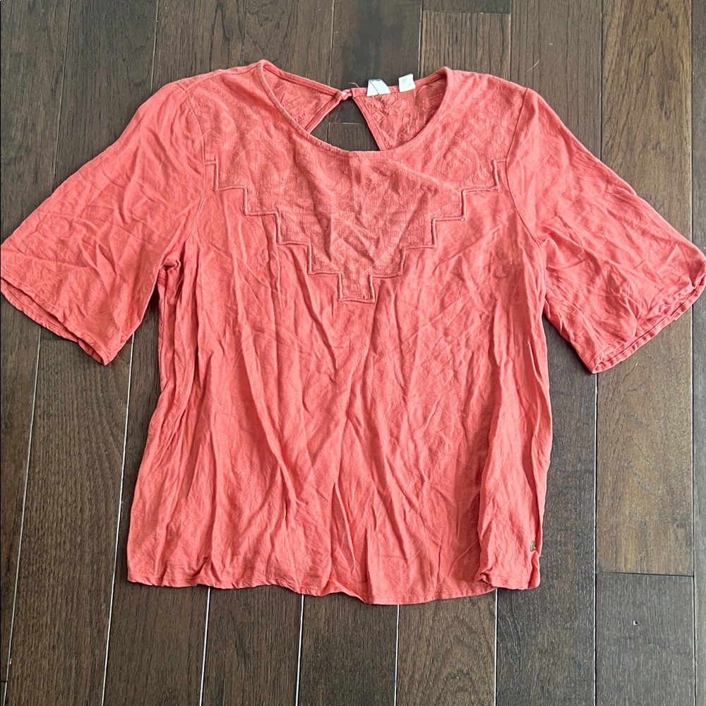 Roxy Coral Embroidered Short-Sleeve Blouse